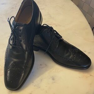 Cole Haan Black Leather Wingtip Oxfords